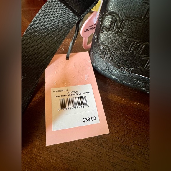 Juicy Couture Black Logo-Embossed Large Wristlet or Mini Bag - Picture 2 of 4
